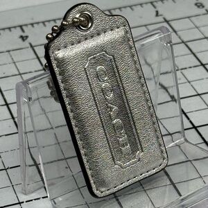 Coach Metallic Silver hang tag Keychain Tag
